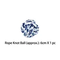 Blue and white cotton rope knot ball for dog chewing and teeth cleaning, diameter 6cm - 5.5-6cm 50g / Dark Blue White