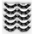 5 pairs of G02 fluffy messy thick curly false eyelashes with a multi-layered natural look - 5 Pairs Messy Style G02