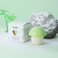 Green mushroom-shaped catnip toy with a beige base and brand logo on a matching box - Mushroom / Green