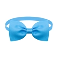 Sky blue ribbed pet bowtie with adjustable elastic band for cats and dogs accessory - Light Blue