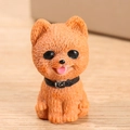 Figurine de Poméranie créative en résine orange-marron avec collier noir pour décoration - N°2 Chien-Orange