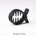 Matte black ponytail claw clip hair accessory with round multi-tooth design, 5x3.5cm size - 5*3.5cm / Twill Black