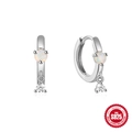 Exquisite S925 Sterlingsilber Creolen mit Opalperlen und Zirkonia-Anhängern - Silber