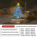 Blue line art Christmas tree static window sticker with sizing chart details - Line Christmas Tree P-sd385 / S Small