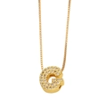 Gold letter G necklace with zircon stones on a box chain for women hip hop style - Letter G