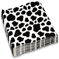 Farm cow print paper napkins stack for themed birthday party tableware decorations - 20 Tissue 33*33