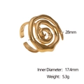 18k gold plated stainless steel spiral open ring with 28mm diameter dimensions - 18k Gold Vacuum Plating / Gold