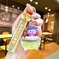 Detail of purple cartoon rabbit keychain in a bath charm with glitter beads and unicorn strap - Wing Rope [yellow] Glow-in-the-dark Bubble Bead Bathtub