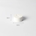 White cylindrical acrylic jewelry display stand with slot for earrings, 4x2cm size - Round Model 580 (Diameter 4cm/Thickness 2cm)
