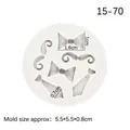 Moule en silicone Fête des Pères avec nœud papillon, moustache et cravate pour gâteau - 15-70 / Gris
