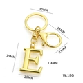 Golden uppercase letter E keychain made of polished alloy with a large lobster clasp - Gold Letter E