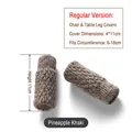 Protezione gambe sedia in maglia kaki motivo ananas per gambe da 6-18 cm - Adatto per Perimetri di 6-17cm / Fondo Rotondo Khaki