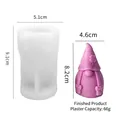Gnome silicone mold with clover detail and pink plaster cast result display - Shamrock Braided Gnome