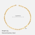 Detail der 500 mm vergoldeten Büroklammer-Halskette aus Edelstahl mit 4 mm Breite - 50cm / Gold