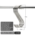 Gancio a S in acciaio inox argento, altezza 9cm e diametro 2,8mm per uso versatile - Diametro 2,8 mm/Altezza 9 cm