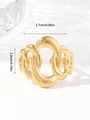 Adjustable golden hollow chain link ring made of durable titanium steel for women - Adjustable Open / Gold Overlapping Oval Hollow (W093-1)