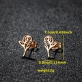 Rose gold stainless steel hollow rose flower stud earrings for women with macro detail - Rose Shape (082 Rose Gold)