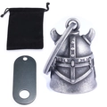 Vintage Viking horn helmet guardian bell with black velvet pouch and metal tag - Vintage Viking Helmet Bell Set (With Pouch & Tag)
