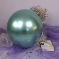 Metallic turquoise green latex balloon with chrome finish for wedding and party decor - Metallic Green - Extra Large