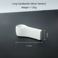 Minimalist white ceramic long candle holder in short style for modern table decor - Unglazed Bar Candle Holder Short
