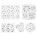 Set di 5 stampi in silicone a forma di fiore per sapone artigianale e decorazione torte - Set da 5 pezzi grigio
