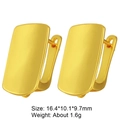Elegant gold plated square copper earrings with zircon inlay for women, 16mm geometry - Gold Polished Square (Style 20)