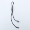 Adjustable gray reflective nylon braided phone charm and luggage tag with knot - Gray