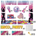 Disco-Party-Dekorationsset mit Retro-Requisiten wie Mikrofonen, Gitarren und Discokugeln - Disco-Thema Fotorahmen-Set (J-0531-01)