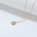 Collier Arbre de Vie doré avec zircons multicolores et chaîne fine minimaliste - Arbre de vie
