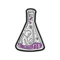 Broche de esmalte con diseño de matraz de laboratorio morado y niña leyendo dentro - Estilo Chica Leyendo (QHXZ3820)