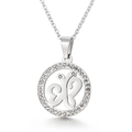 Elegant silver butterfly pendant necklace with crystal rhinestones on a fine chain - Silver Round Hollow Butterfly Pendant(KP39912-K)