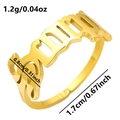 Adjustable golden stainless steel MOM ring with gothic hollow design and size details - Scorpio / Gold