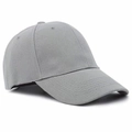 Detailed side view of a gray cotton twill baseball cap on a clean white background - Light Gray