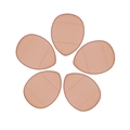 Set of 5 teardrop-shaped beige finger powder puffs in a petal arrangement on a white background - 5 Pcs/OPP Bag / Brown
