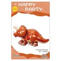 Orange Triceratops dinosaur foil balloon 110x60cm for birthday party decoration - Triangle Dinosaur Style