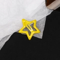 Vibrant yellow Y2K star-shaped BB hair clip with a hollow geometric design for girls - Yellow