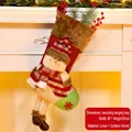 Festive 60cm Christmas stocking featuring a 3D snowman and burlap velvet textures - Snowman Style (094-B)