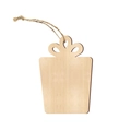 Addobbo natalizio in legno a forma di pacchetto regalo con cordino per lavoretti DIY - Scatola di Natale / Confezione da 10