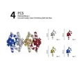 Christmas candy cane hanging ornaments set with glitter and bows in 4 colors, 11cm - Bow Candy Cane (Mixed Colors)