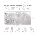 DIY jewelry making kit including lobster clasps, jump rings and ear hooks in a storage box - Silver