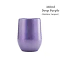 12oz double-wall insulated deep purple egg-shaped tumbler with rainbow glitter finish - Deep Purple (Rainbow Finish)