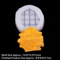 Silicone waffle mold for candles with orange finished piece on black background - 1# Waffle / Clear