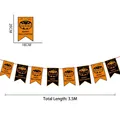 Détail des bannières citrouille d'Halloween 16x26cm avec textes Happy Halloween et Trick or Treat - WQWS-LQ06-Bannière de Lettres Citrouille
