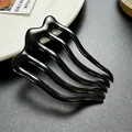 Peigne à cheveux noir brillant à 5 dents avec design ondulé, taille 7,2 cm par 5 cm - Peigne à Cheveux à 5 Dents 7,2x5cm Noir (130#)