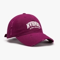 Casquette bordeaux délavée avec broderie NVRMND blanche en relief et détails usés - Réglable / Bordeaux
