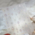 Iridescent lace nail art stickers with gold jewelry style and gemstones model M-1198 - Retro Gem Style (M-1198)