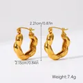 Detailed dimensions of 18k gold plated twisted hoop earrings with size and weight metrics - Gold Twisted Rope Hoop Earrings XZ-E10503