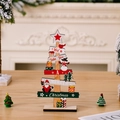 Weihnachtstischdeko aus Holz mit Weihnachtsmann und Schneemann in festlichem Rot - Modell B Weihnachtsmann Schneemann