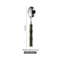 Deep green bamboo handle round soup spoon made of polished 304 stainless steel, 18.6cm length - Green Round Spoon