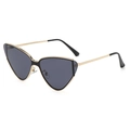 Occhiali da sole cat-eye chic con montatura dorata e lenti grigio scuro stile retrò - Oro/Grigio